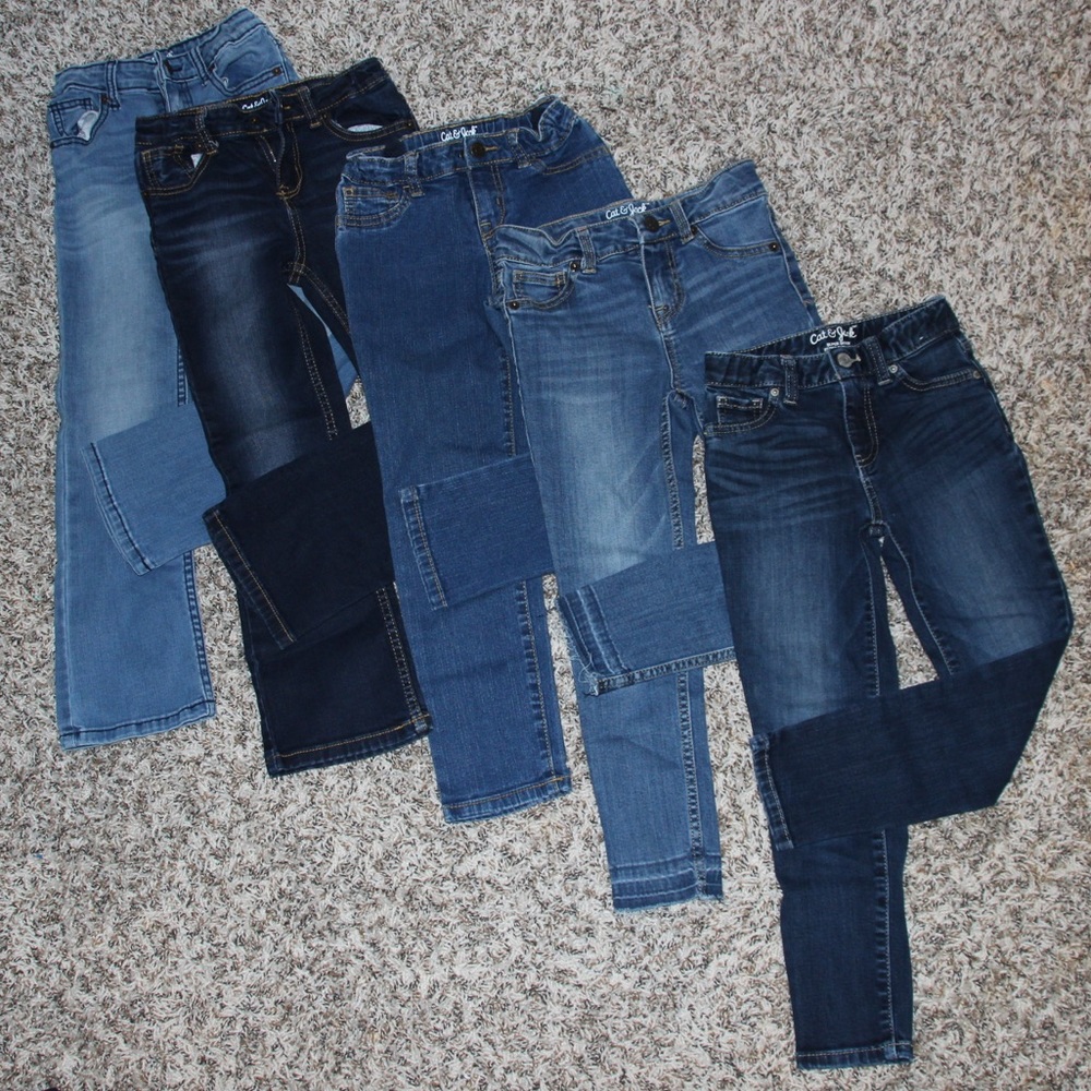 5 pair of Cat & Jack size 6 jean bundle